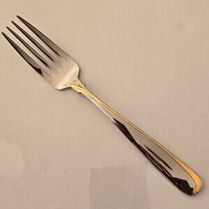 Yamazaki AFFAIR GOLD Stainless Gold Accent Patrick Japan Dinner Fork NIP